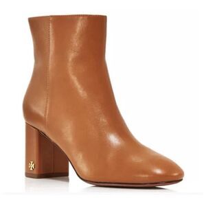 Tory Burch Brooke Stamped Heel Leather Ankle Boots 8 Women’s Booties $438